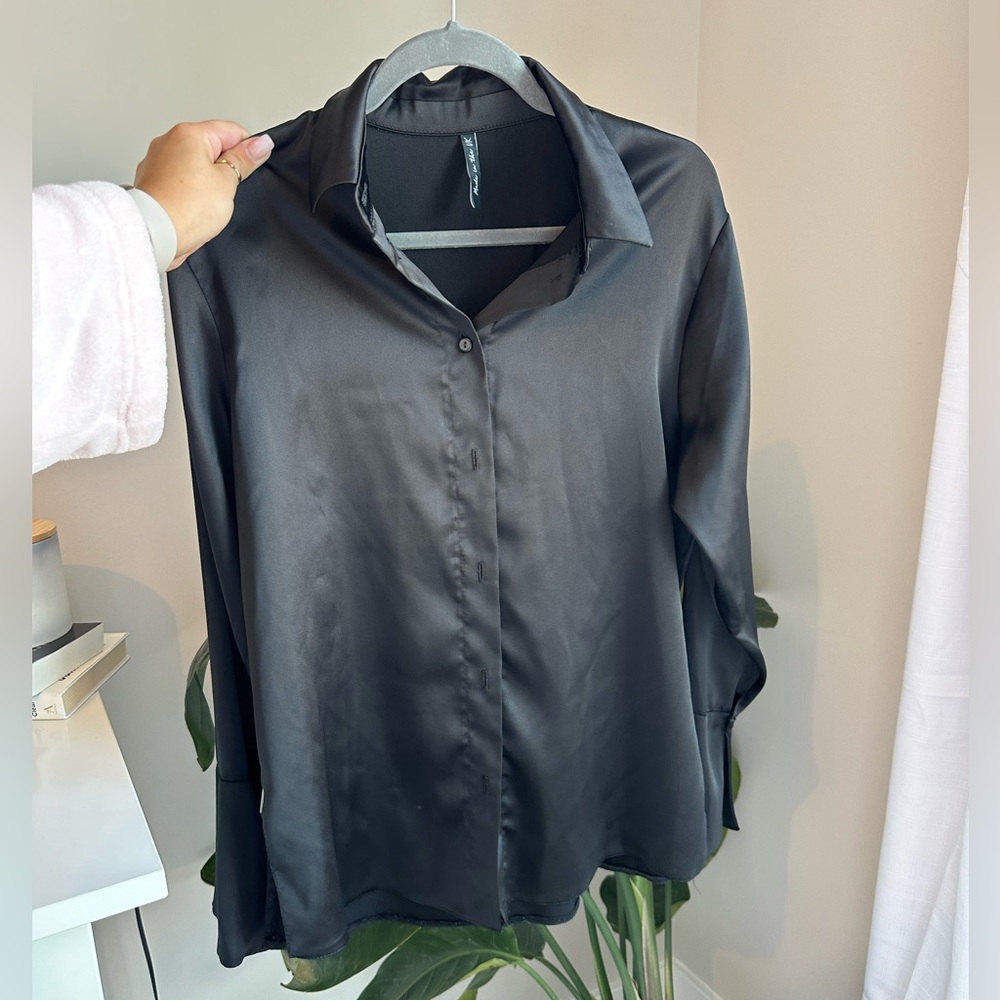 Black silk top